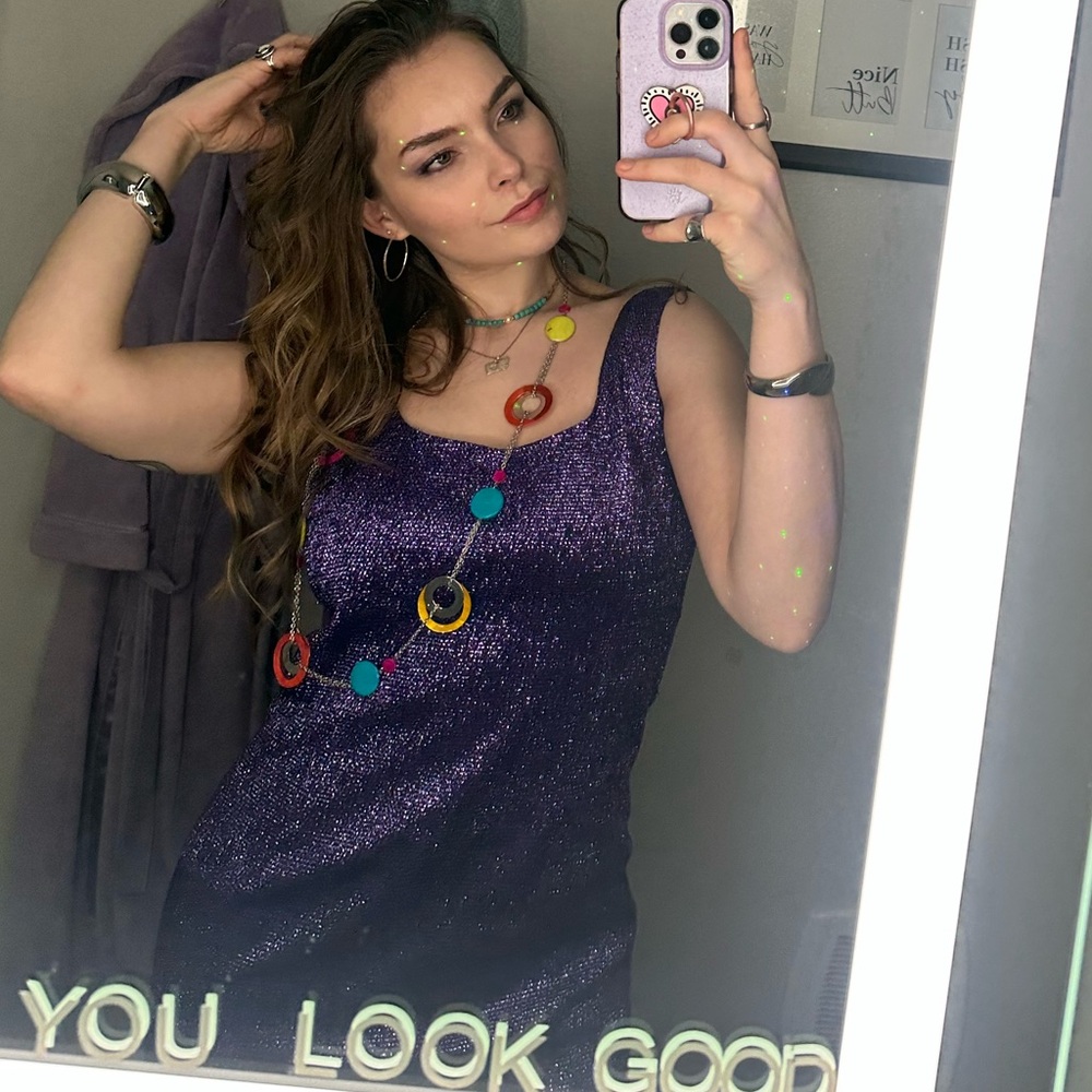 Purple Disco Glam Mini Dress
